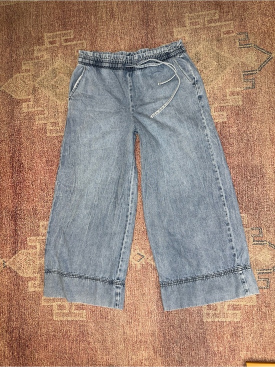 Kensie Pants - Kensie Jeans drawstring high rise wide leg light wash denim pants size medium